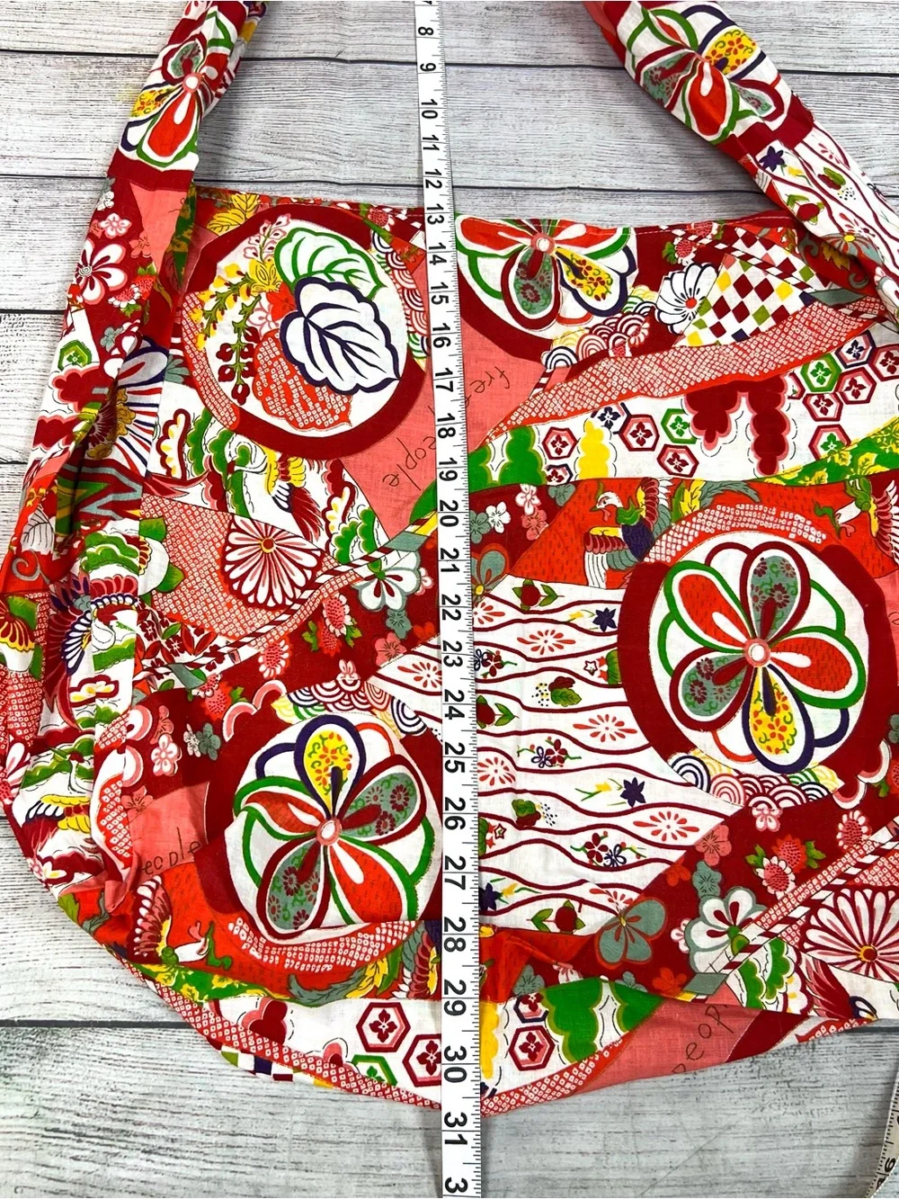 Free People Limited Edition Tote Bag Red Multicolor Floral Boho Sustainable